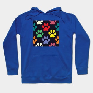 Colorful Puppy Dog Paw Pattern Hoodie